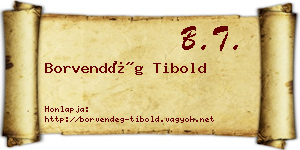 Borvendég Tibold névjegykártya